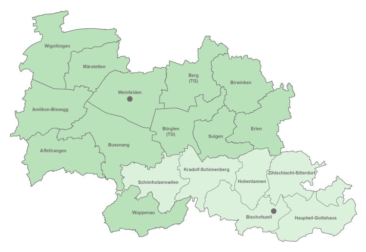 Karte Bezirk Weinfelden
